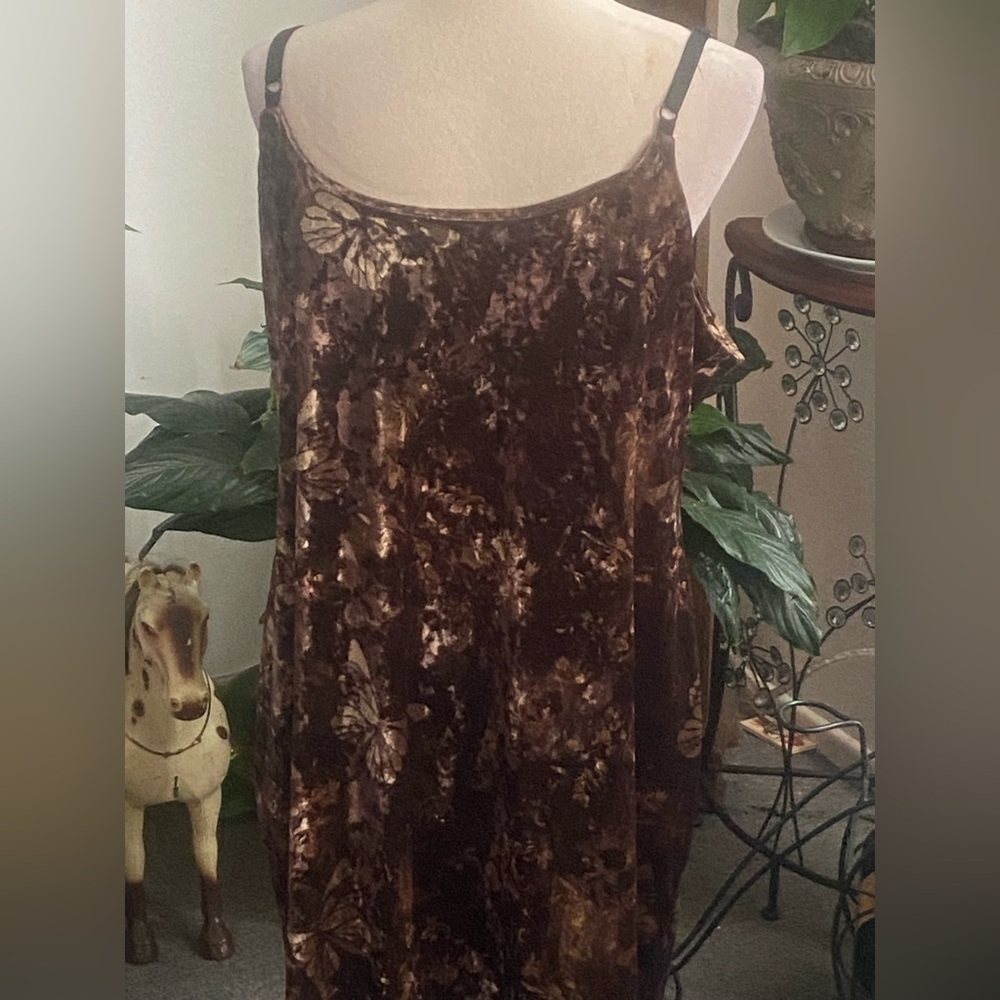SHEIN Chocolate Floral Strapless Dress